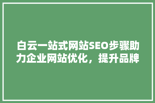 白云一站式网站SEO步骤助力企业网站优化，提升品牌影响力
