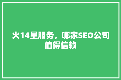 火14星服务，哪家SEO公司值得信赖