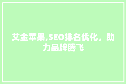 艾金苹果,SEO排名优化，助力品牌腾飞