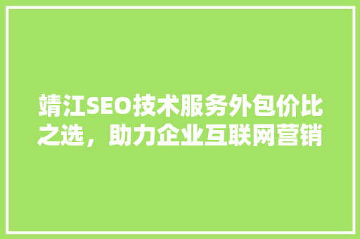 靖江SEO技术服务外包价比之选，助力企业互联网营销