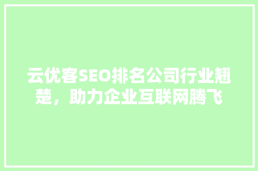 云优客SEO排名公司行业翘楚，助力企业互联网腾飞