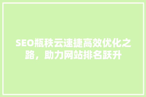 SEO瓶秩云速捷高效优化之路，助力网站排名跃升