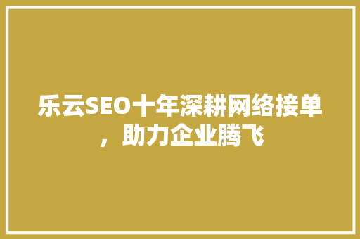 乐云SEO十年深耕网络接单，助力企业腾飞