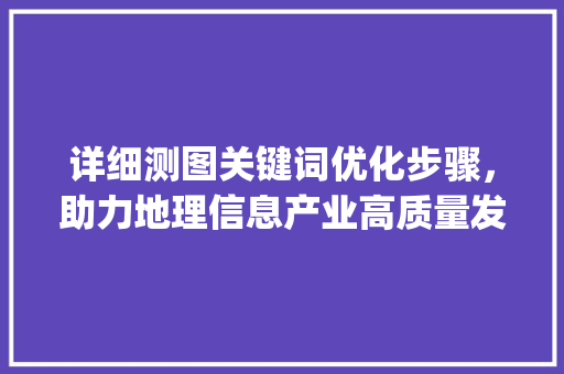 详细测图关键词优化步骤，助力地理信息产业高质量发展_测图需要优化关键词