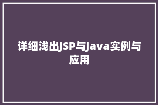 详细浅出JSP与Java实例与应用