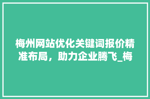 梅州网站优化关键词报价精准布局，助力企业腾飞_梅州网站优化关键词报价