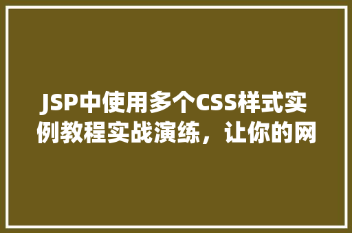 JSP中使用多个CSS样式实例教程实战演练，让你的网页更美观  第1张