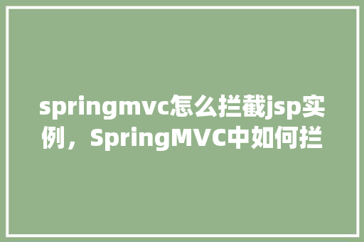 springmvc怎么拦截jsp实例，SpringMVC中如何拦截JSP实例实例详解