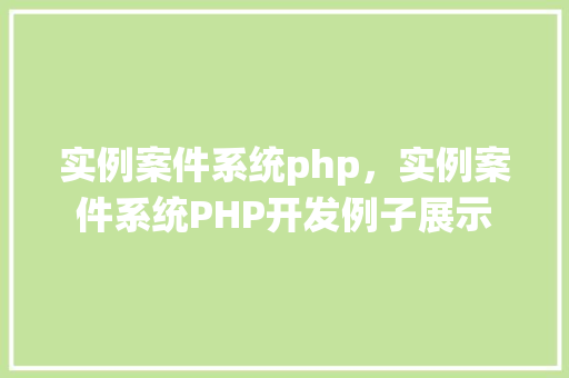 实例案件系统php，实例案件系统PHP开发例子展示