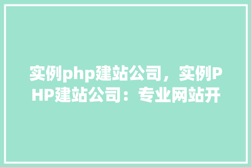 实例php建站公司，实例PHP建站公司：专业网站开发例子展示