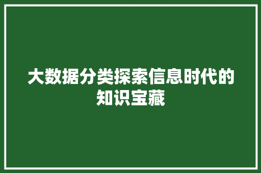 大数据分类探索信息时代的知识宝藏  第1张